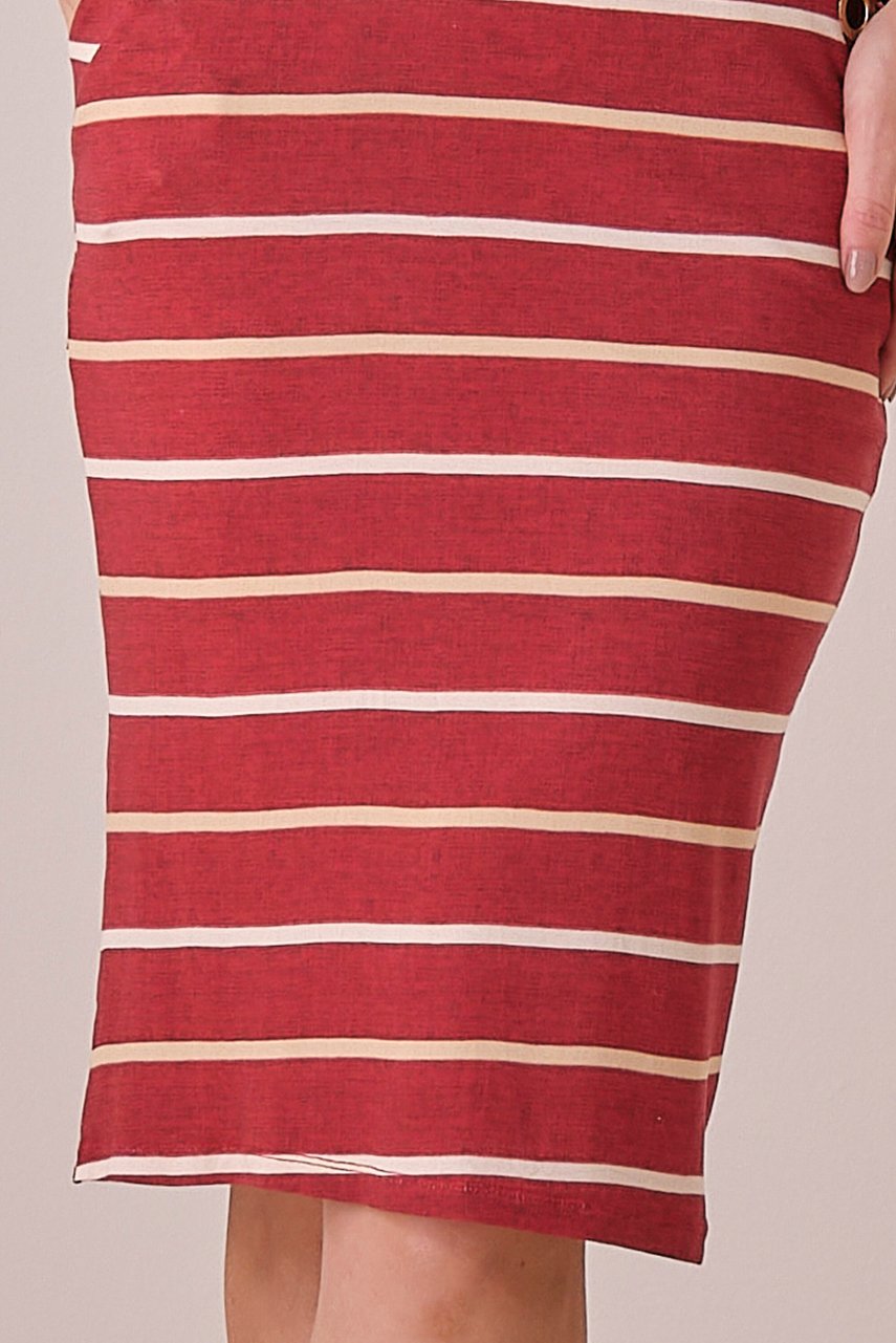 Conjunto Vermelho Listrado Midi