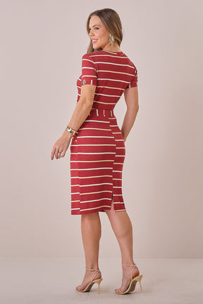 Conjunto Vermelho Listrado Midi