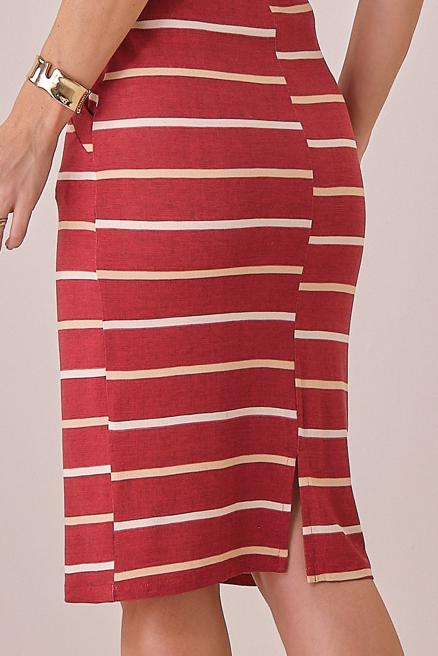 Conjunto Vermelho Listrado Midi