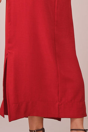 Conjunto Vermelho Maxi Midi na Alfaiataria Estruturado