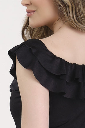 Maiô Feminino Preto Poliamida Trilobal Com Bojo Removível