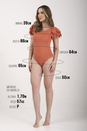 Maiô Feminino Caramelo Poliamida Argila Bojo Removível