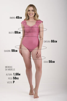 Maiô Feminino Rosa Líris Poliamida Bojo Removível