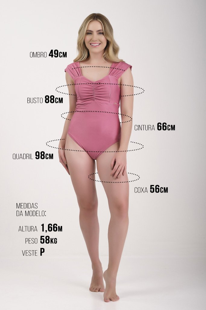 Maiô Feminino Rosa Líris Poliamida Bojo Removível