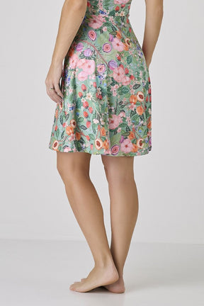 Vestido Verde Com Short Moda Praia Modesta Estampa Exclusiva