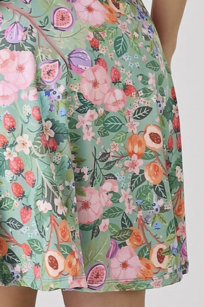 Vestido Verde Com Short Moda Praia Modesta Estampa Exclusiva