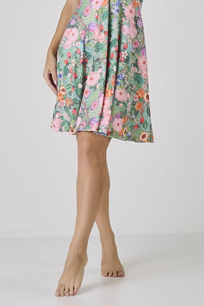 Vestido Verde Com Short Moda Praia Modesta Estampa Exclusiva