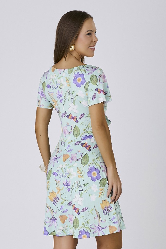 Vestido Verde Moda Praia Com Short Estampa Exclusiva