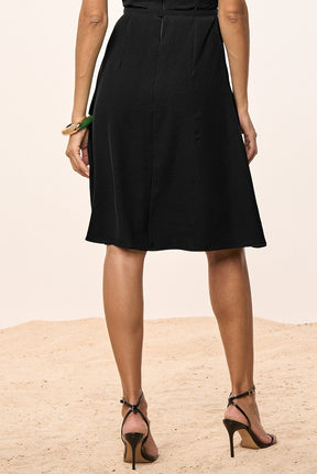 Vestido Preto Evasê Crepe Titanium Jeans