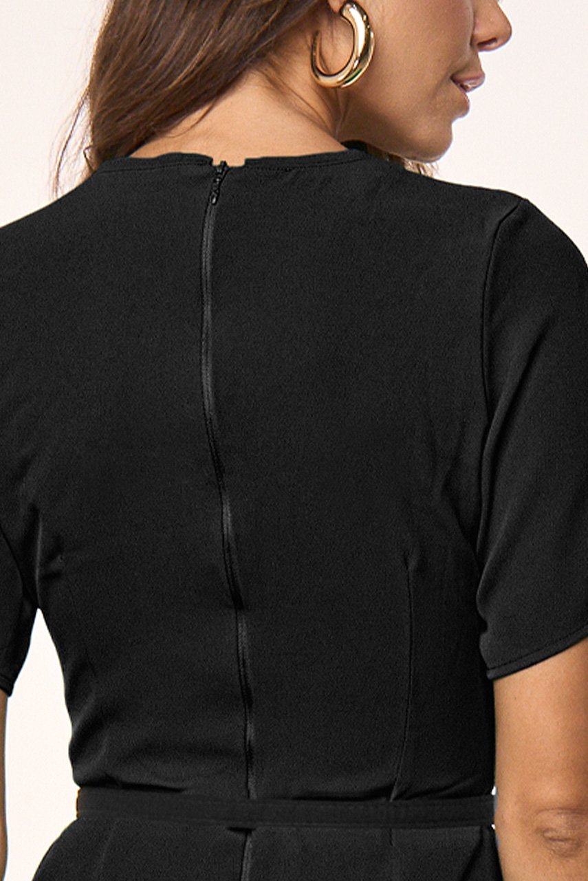 Vestido Preto Evasê Crepe Titanium Jeans
