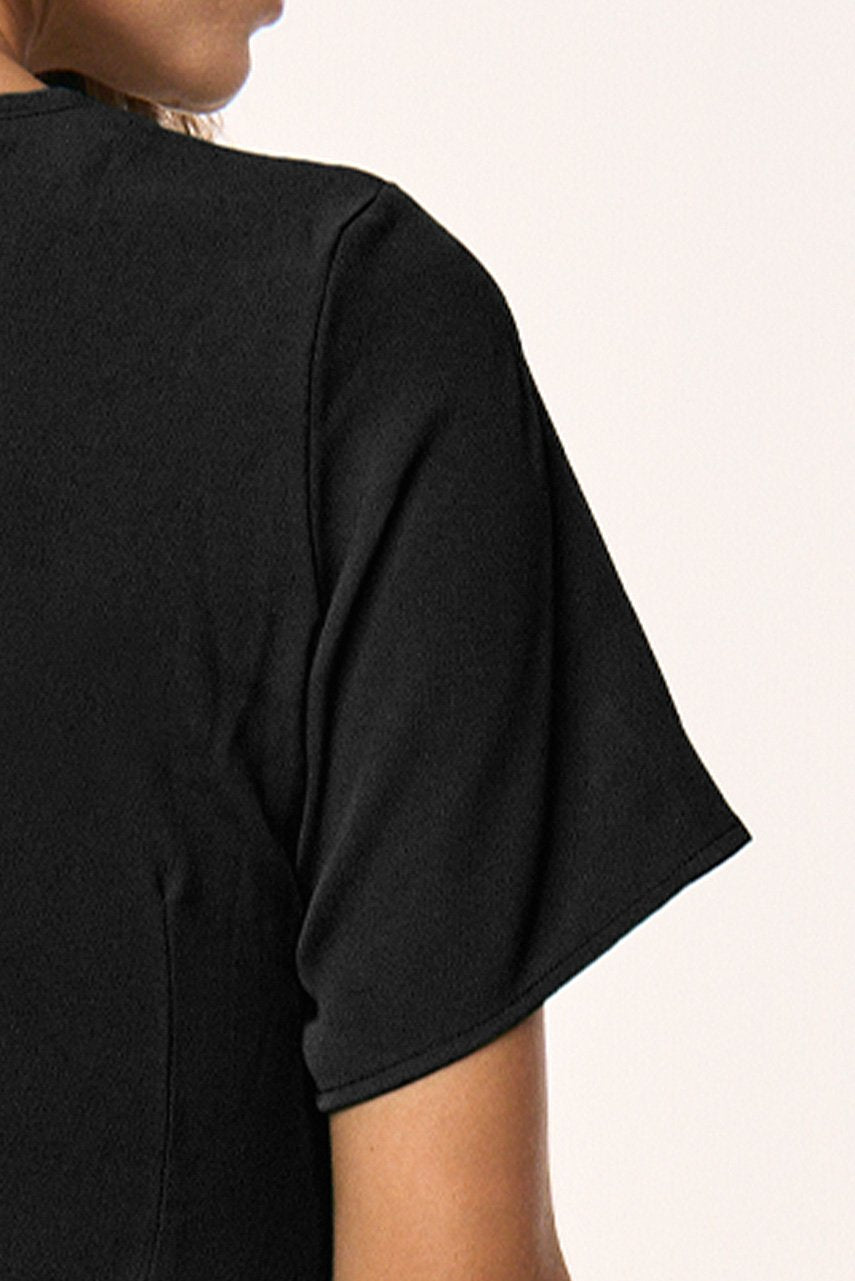 Vestido Preto Evasê Crepe Titanium Jeans